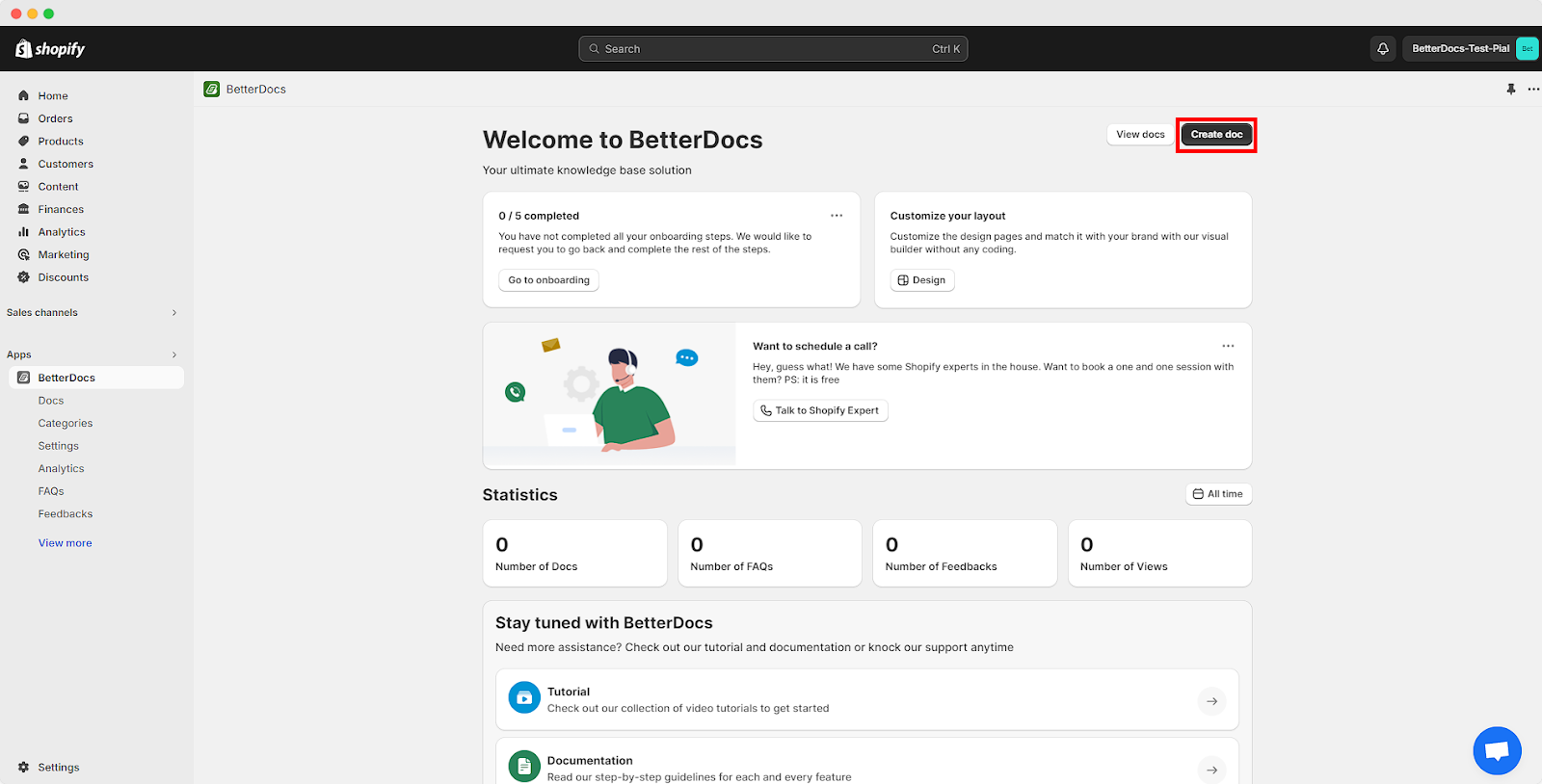 Knowledge Base in Shopify
