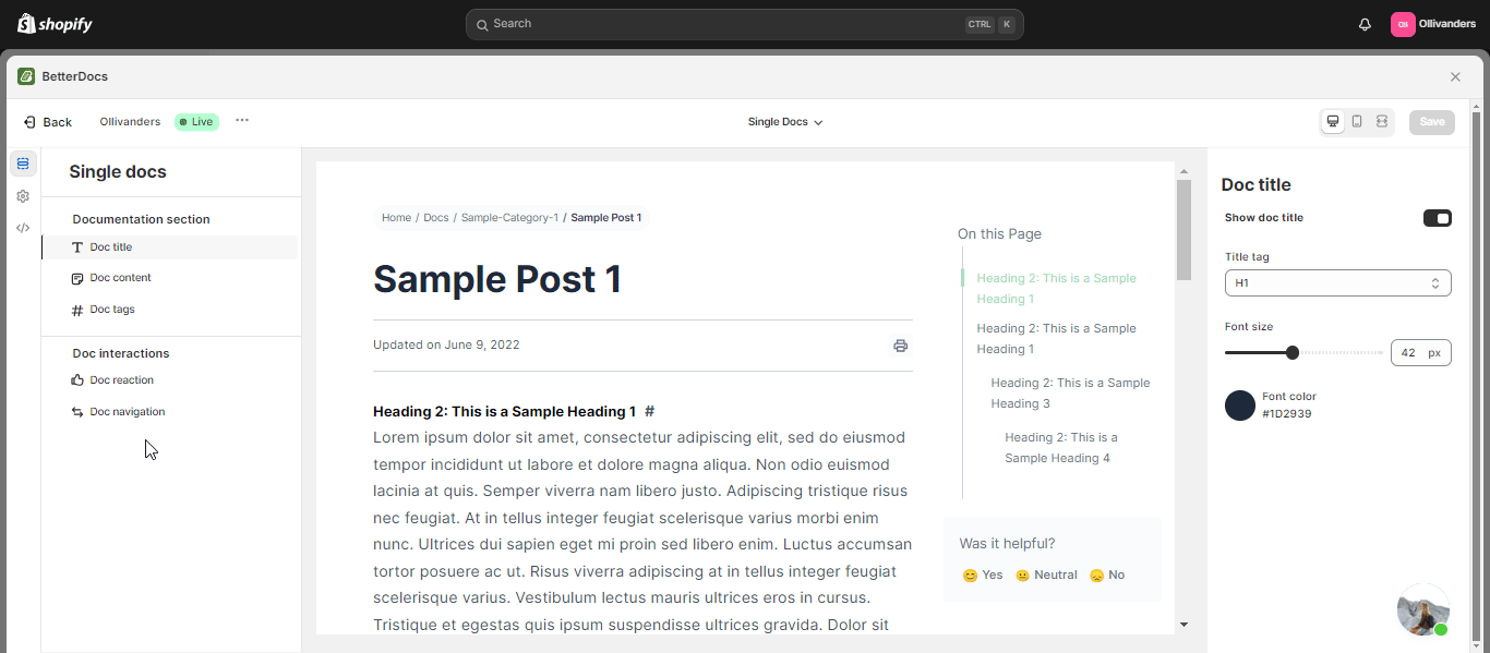 Knowledge Base in Shopify