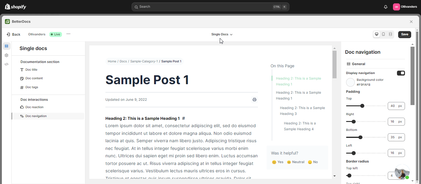 Knowledge Base in Shopify