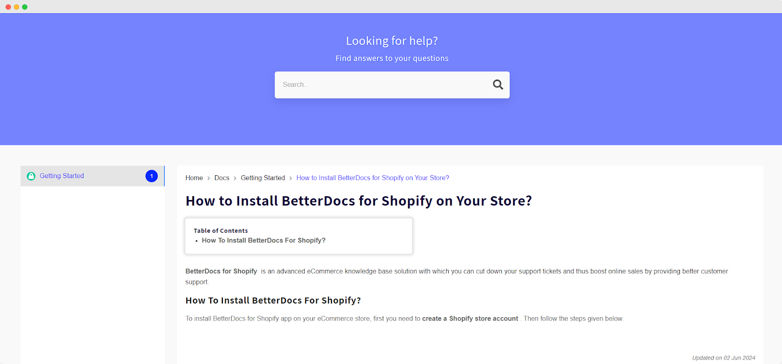 Knowledge Base in Shopify