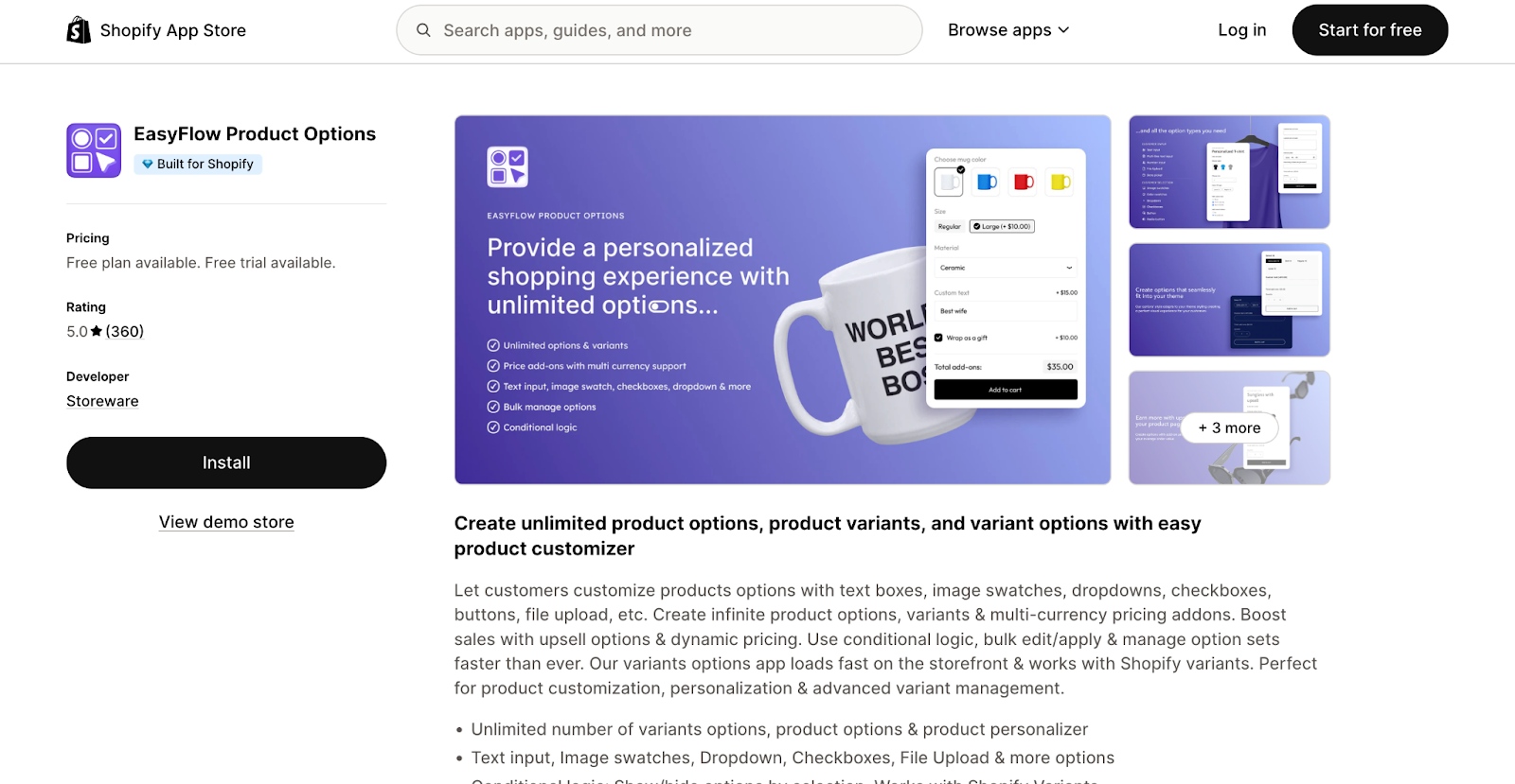EasyFlow - Product Customization