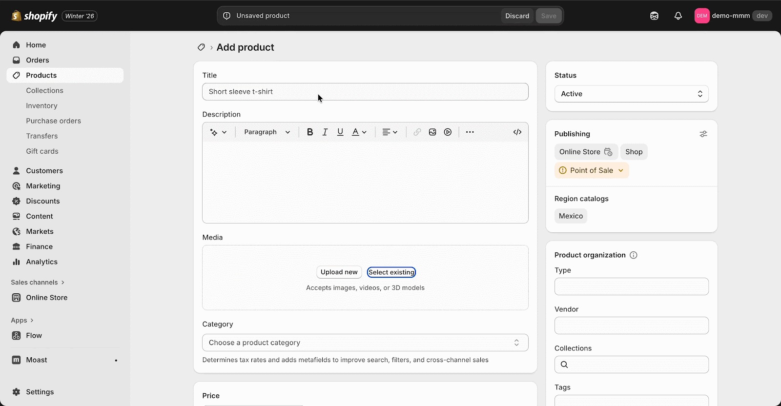 Shopify eCommerce platform